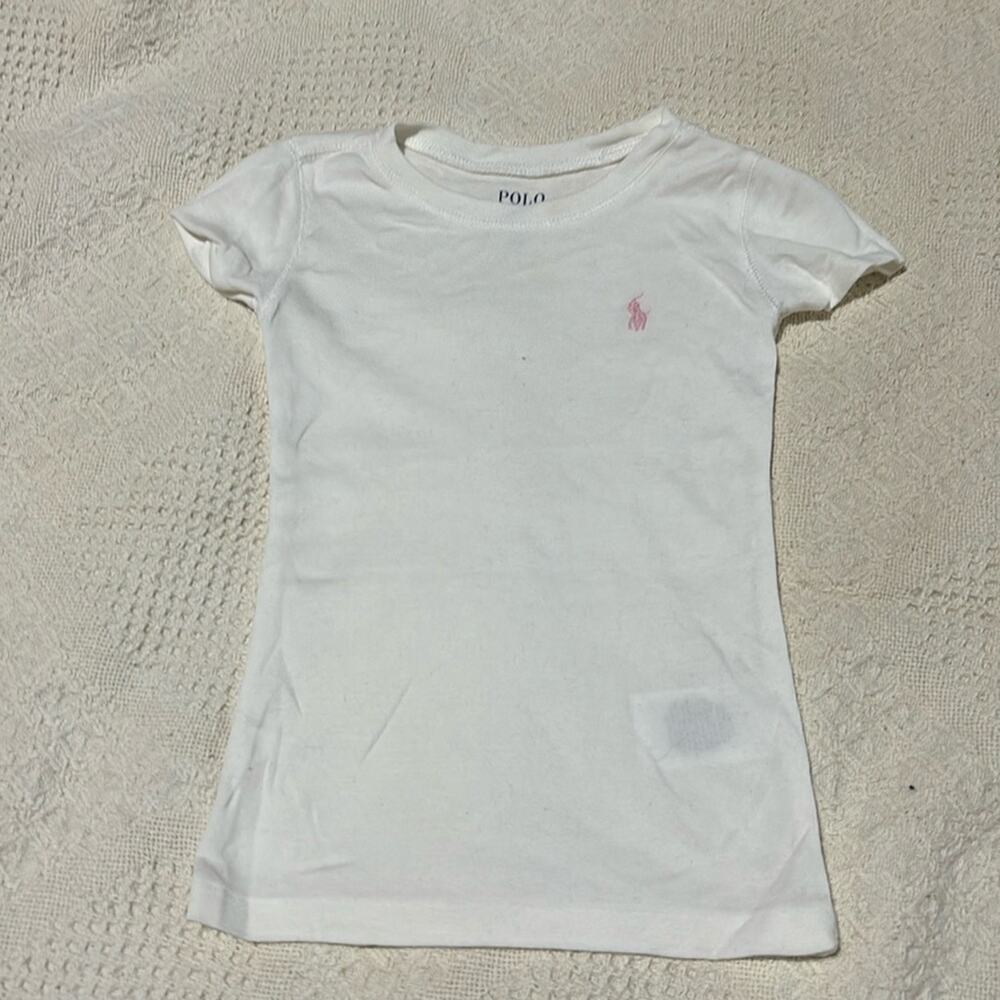 polo ralph lauren 4t cotton modal stretch white t shirt euc perfect layer